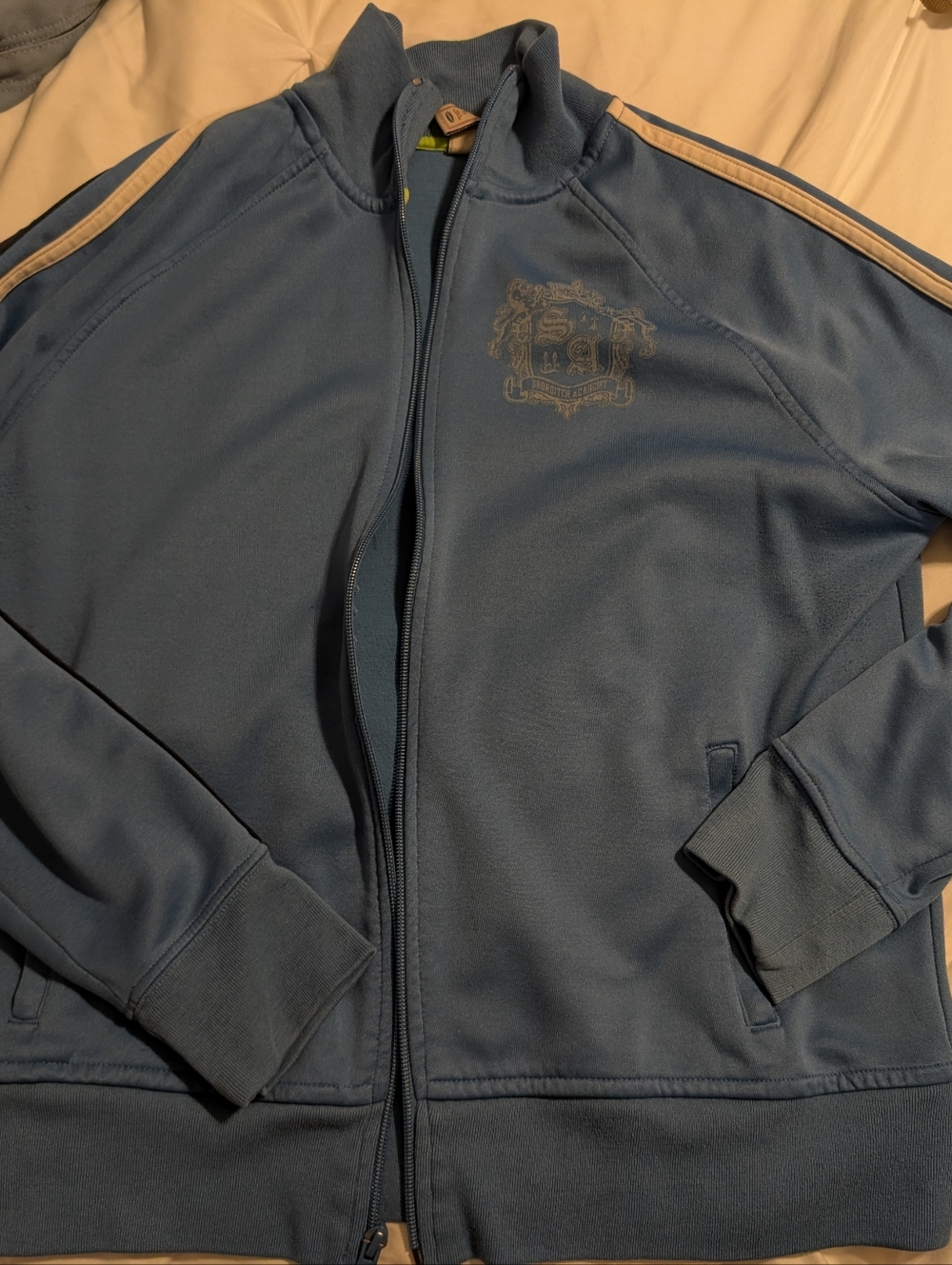 Old Navy Blue Track Jacket with Cream Stripe